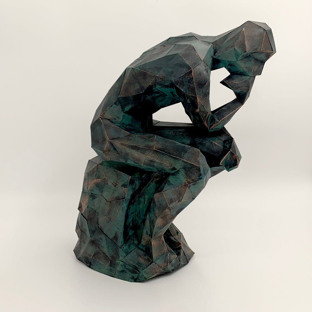 The Thinker DIY Low Poly Paper Model Template, Paper Craft