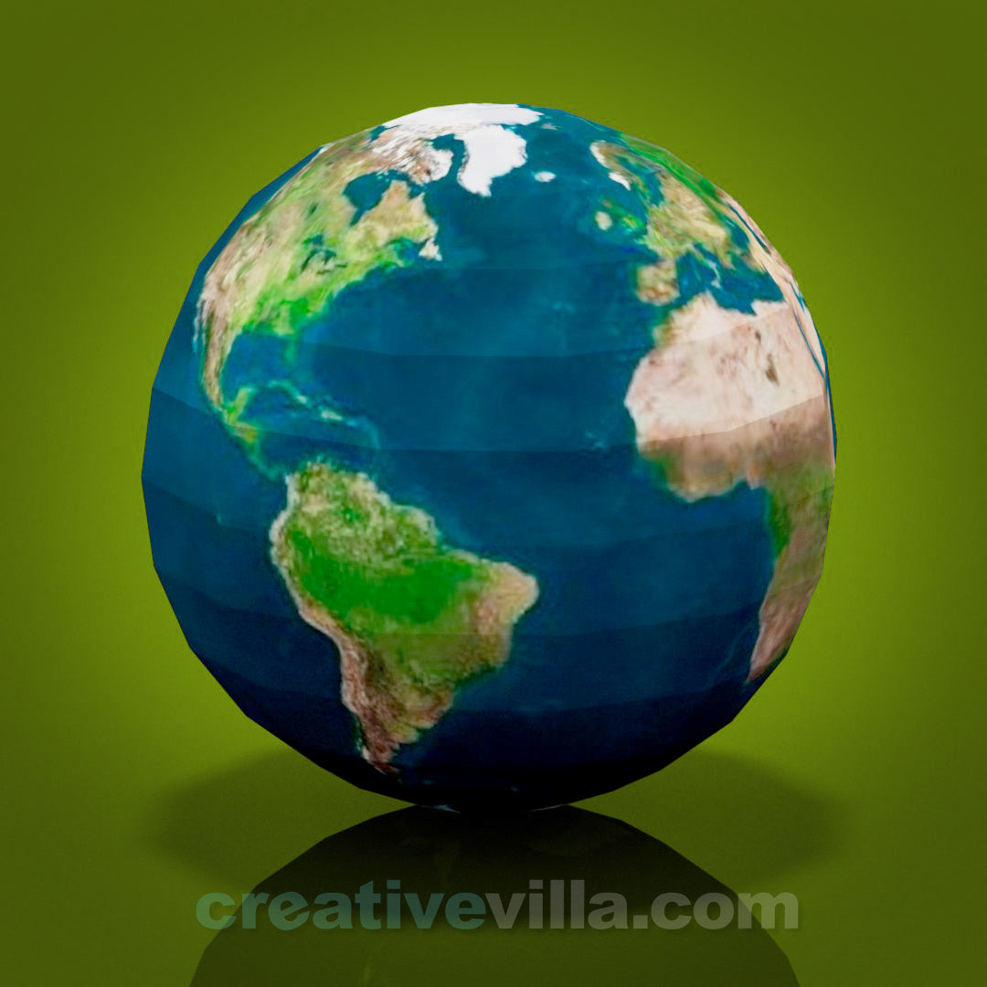 Paper Planisphere Planet - Sphere - Ball DIY Low Poly Paper Model Template, Paper Craft ...