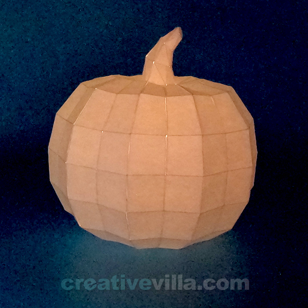 Pumpkin Model (Night Light) DIY Low Poly Paper Model Template, Paper Craft