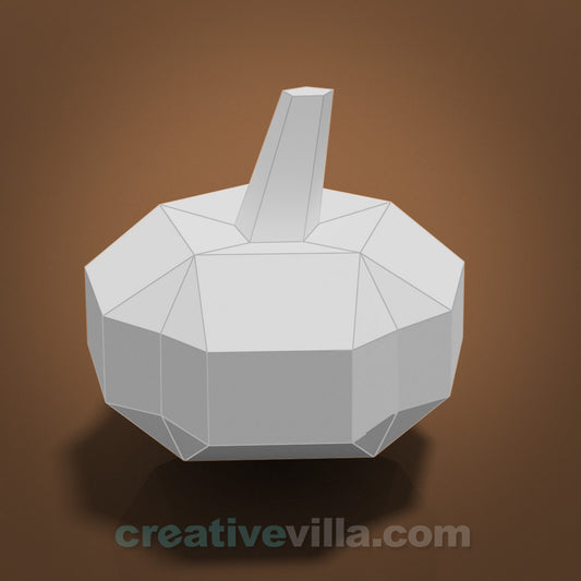 Pumpkin Small Simple DIY Low Poly Paper Model Template, Paper Craft