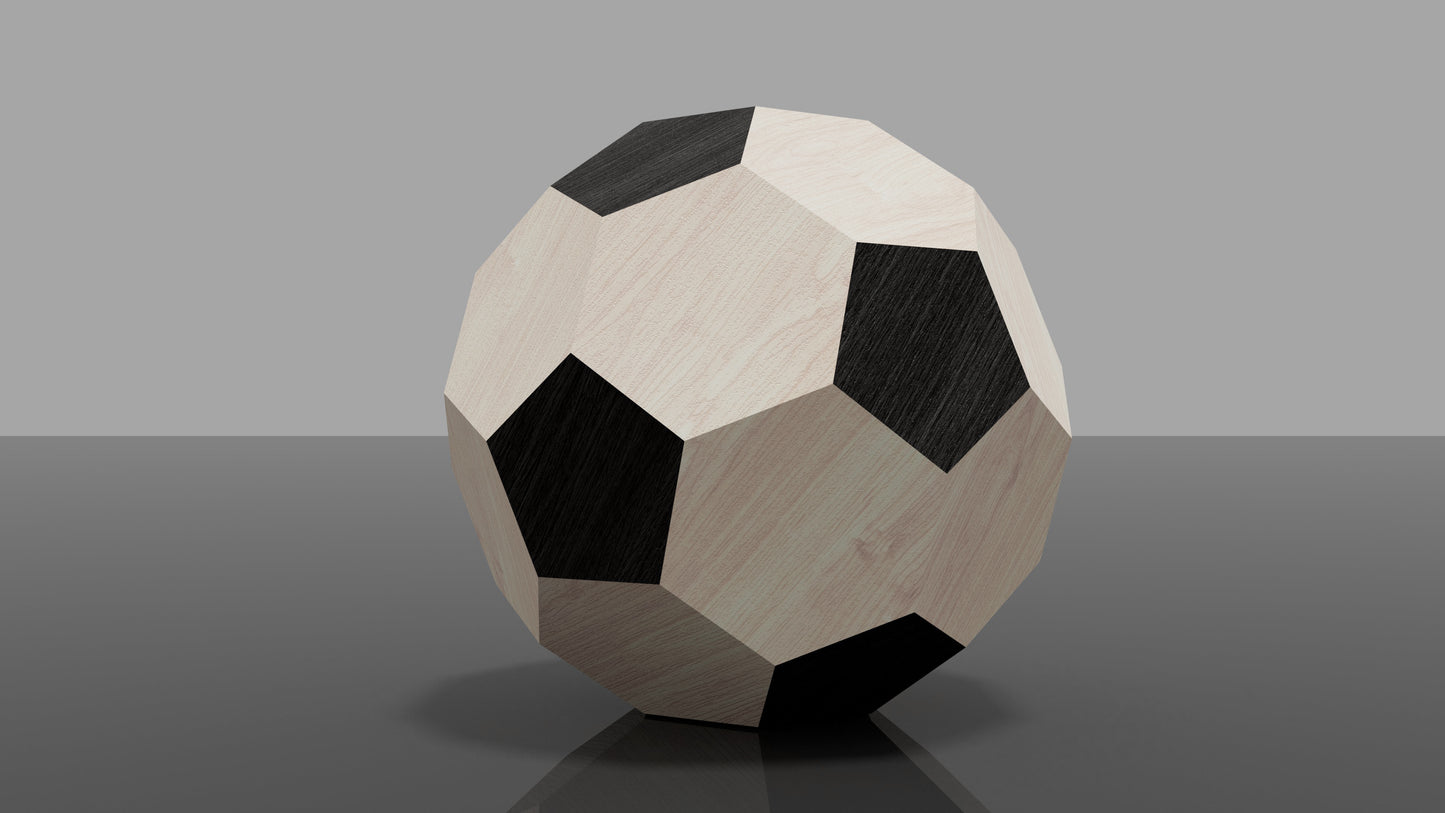 Soccer Ball (Optional Night Light) DIY Low Poly Paper Model Template, Paper Craft