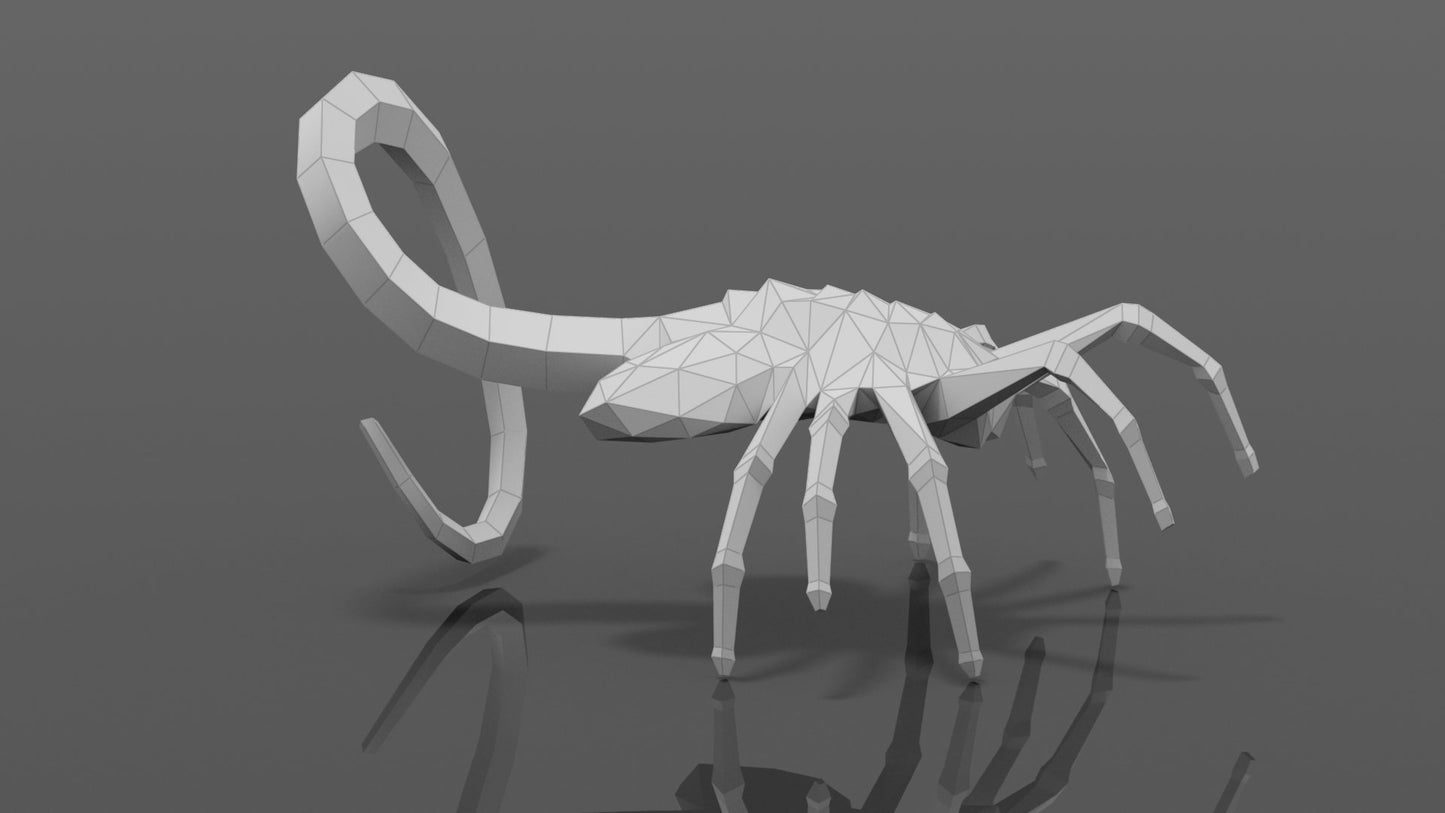 The Face Hugger DIY Low Poly Paper Model Template, Paper Craft