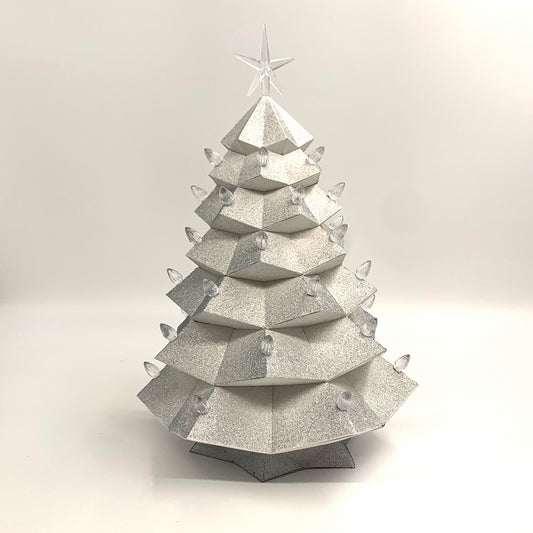 Christmas Tree Night Light DIY Low Poly Paper Model Template, Paper Craft