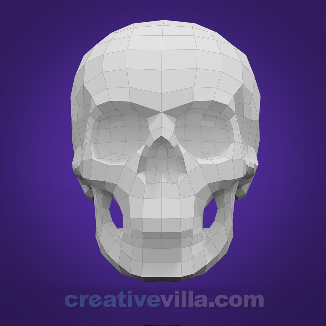 Human Skull Model DIY Low Poly Paper Model Template, Paper Craft ...