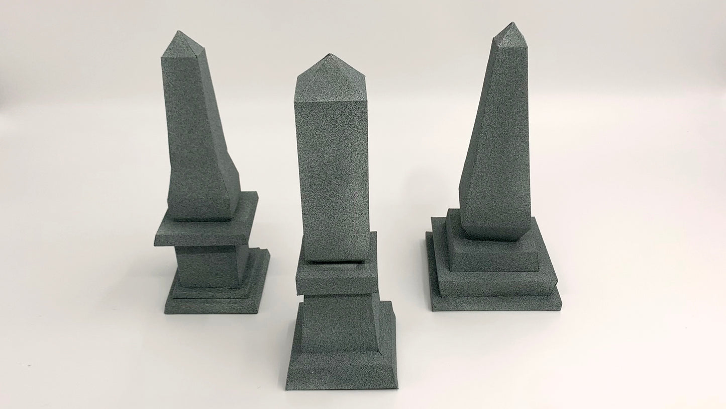 Tombstones Set 5 DIY Low Poly Paper Model Template, Paper Craft